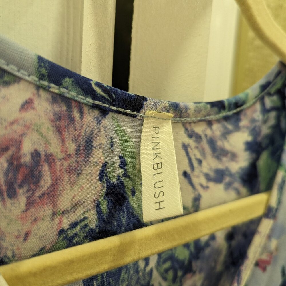 Pinkblush Maxi Length Blue Floral Maternity Dress Size Small - Picture 4 of 4